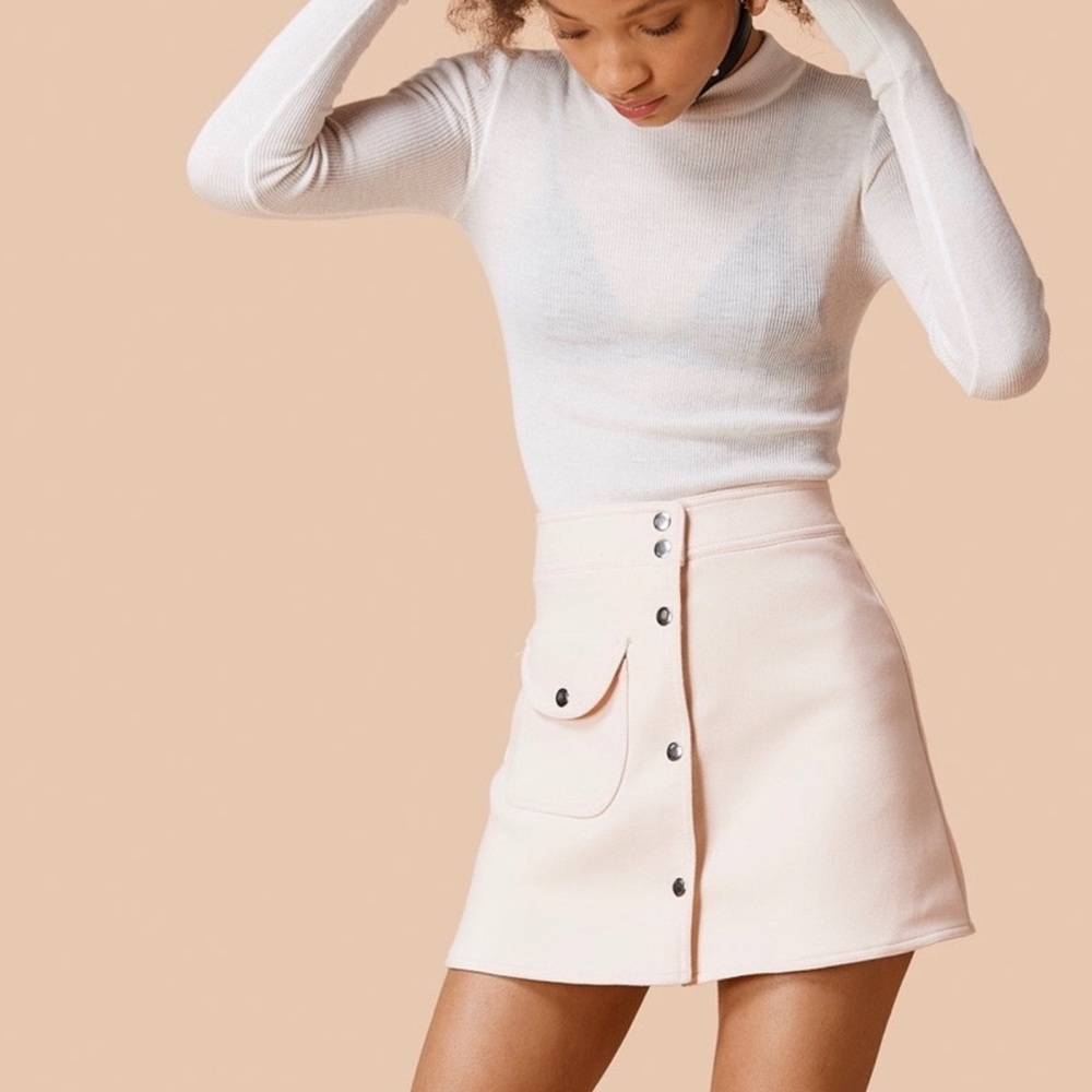 UNIF Cream Valen Mini Skirt XS